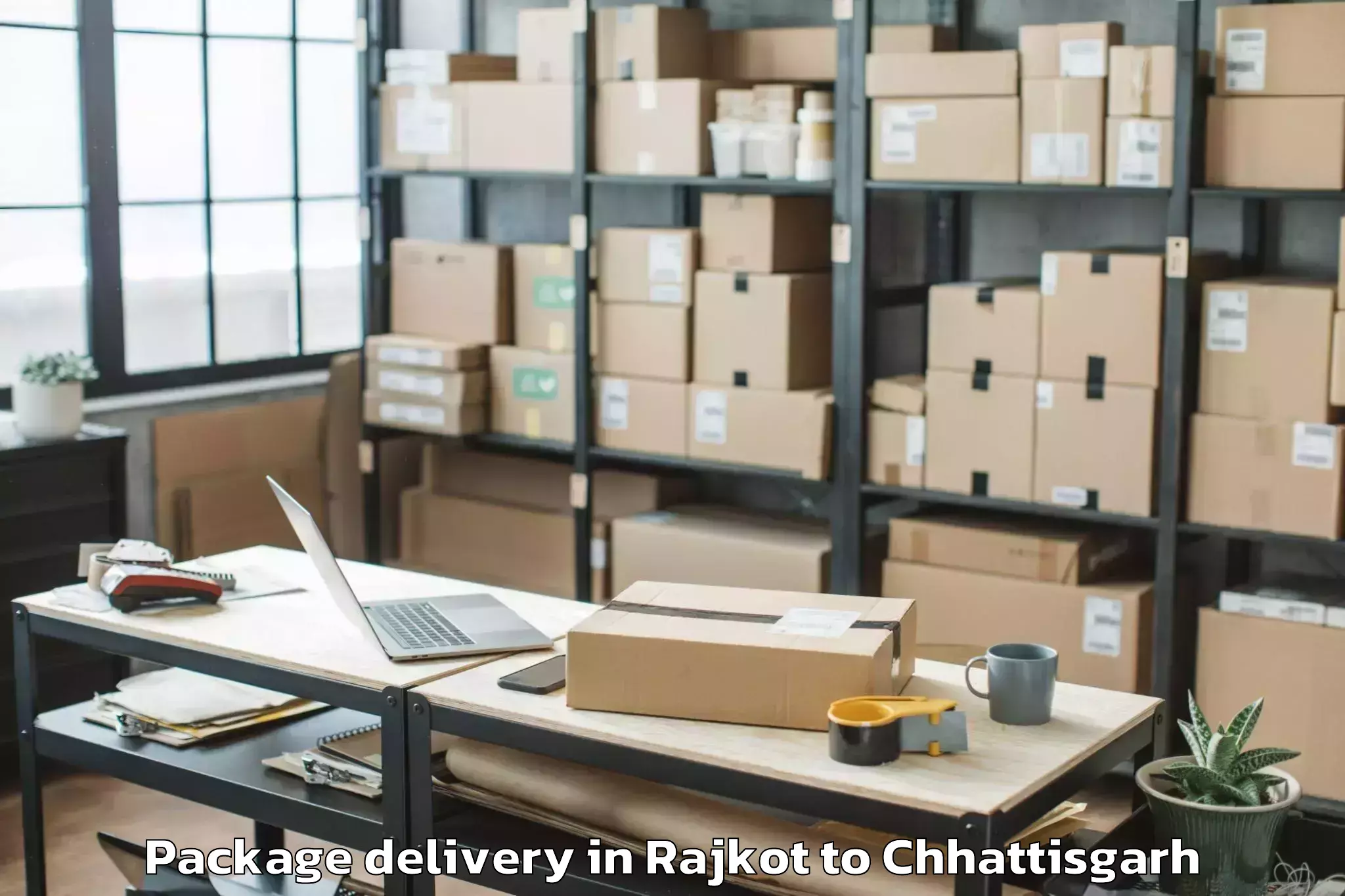 Hassle-Free Rajkot to Dhamtari Package Delivery